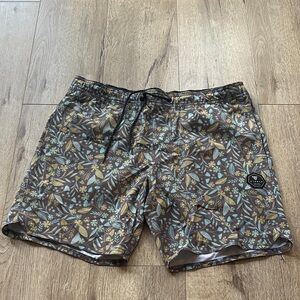 Vissla Brown Floral Swim Shorts